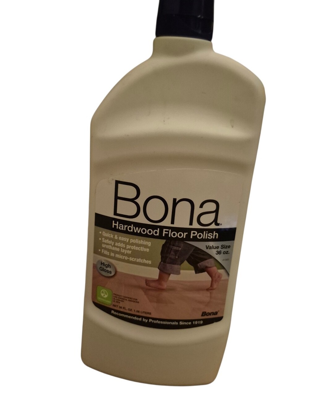 Bona High Gloss Hardwood Floor Polish restores shine to finished wood floors